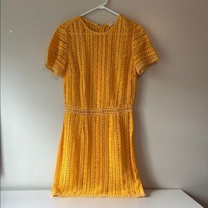 Michael Kors Gold Pleated Sheath Mini Dress